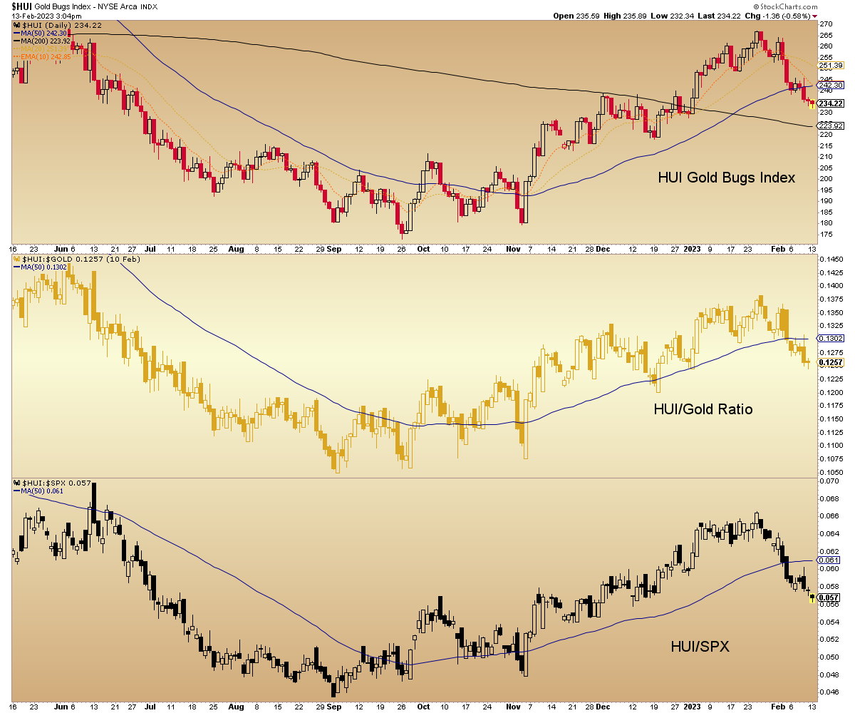 hui gold bugs index and the gold stock correction